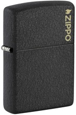 Zippo Classic Black Crackle® Zippo Logo Windproof Pocket Lighter, 236ZL picture