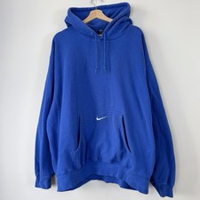 Vintage 2000's Nike Center Swoosh Pocket Embroidered y2k Blue Hoodie - XXL picture