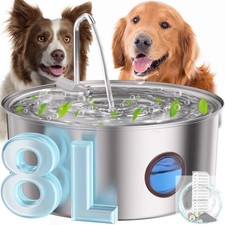 Dog Water Fountain for Large Dogs- 270oz/8L Stainless Steel Dog Water Bowl Dispe picture