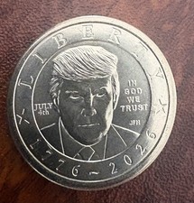 1776-2026 President Donald J Trump Dollar Coin $1 with July 4th PRIVY BU IN HAND picture