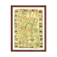 Old Map of Hartford County, CT 1855 - Vintage Connecticut Ar picture