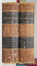 ANTIQUE 1885 System of Medicine, Pepper Vol. I & II Hardcovers *AS-IS Condition picture