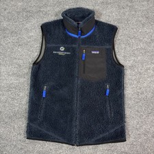 Patagonia Classic Retro-X Fleece Vest Mens Medium Navy Blue Polyester EUC Logo picture