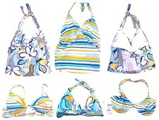 Sunsets Dazy & Chopstix Blue & Yellow Swimsuit Separates NWT$50+ picture