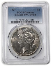 1927 P PCGS UNC Detail - Silver Peace Dollar $1 US Coin #63059A picture