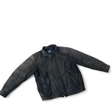 Vintage 80s/90s PURE STUFF Men’s XLL Bomber Leather Grunge Jacket picture