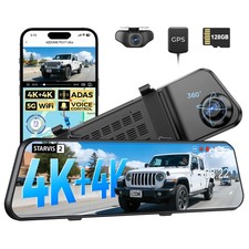 AZDOME PG17 Ultra Dual 4K+4K HDR Mirror Dash Cam STARVIS 2 5.8G WiFi GPS 128G TF picture