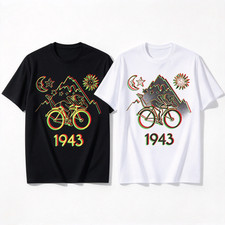 1943 Bicycle Day Psychedelic Retro Graphic T-Shirt SIZE S-5XL picture