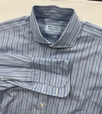 Hilditch & Key Button Up Shirt Mens 16 41 Two Fold Cotton French Cuff Made in UK picture