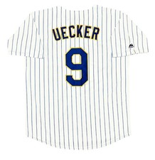 Bob Uecker Milwaukee Brewers Men's Home White Cooperstown Jersey (L-XL) picture