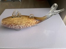 Vintage Hand Blown Nový Bor Art Glass Fish Sculpture-Rare-Excellent Condition  picture