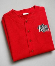 VTG Indiana University Hoosiers Baseball Style Jersey Red Pinstripe Size L-XL picture