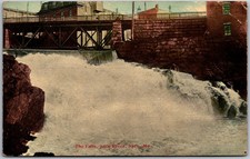The Falls Saco River Bridge and Mill Saco ME Postcard x1904 picture