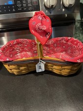 Longaberger Shaker Taker & Barbeque Buddy Woven Baskets - Plastic & Fabric Liner picture