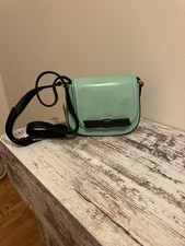 Kate Spade Chelsea Park Crossbody Purse Patent Leather Bow Green With Dust Cover picture