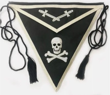 Masonic Knights Templar - Triangular Commandery Apron Silver Bullion Embroidery picture