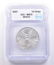 2023 Mo Mexico 1/2 Onza Silver Libertad MS70 ICG picture