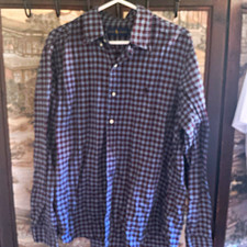 Ralph Lauren Men's L Plaid Blue Red White Button-Down Long Sleeve Button-Up picture
