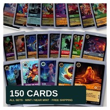 Disney Lorcana 150 Card Lot - Common Uncommon Rare Super Rare - Free S/H picture