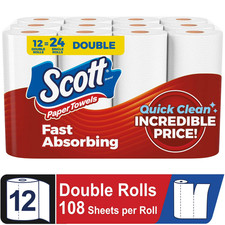 Scott Paper Towels, Choose-A-Sheet, 12 Double Rolls picture