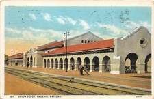 H93/ Phoenix  Postcard c1930 Union Railroad Depot 4 picture