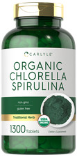 Chlorella Spirulina Tablets Organic | 1300 Count | Non-GMO | by Carlyle picture
