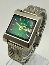 Seiko LM 5606 5160 Automatic 25J Green Dial Day/Date Steel Bracelet Watch picture