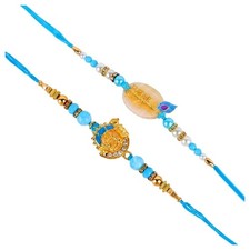 SATVIK 2-Piece Rakhi Set for Brother & Bhabhi with Lumba Rakhi, Roli Chawal, ... picture