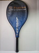 Dunlop Ti Fusion Titanium Tennis Racquet 108” Head w/ Cover Blue Black Used picture