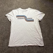 Harley-Davidson White Graphic Logo T-Shirt Made in Mexico Size L picture