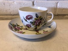 Antique New Hall Porcelain Bute Shape Cup Saucer Regency Floral Pattern c1805 picture