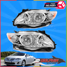 For 09 10 Toyota Corolla Chrome  Clear Headlights Lamps Replacement Pair Set picture