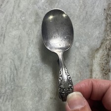 Antique Ornate Adam pattern 1917 bent handle, baby spoon picture
