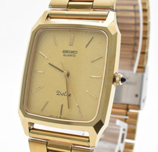 Vintage [NEAR MINT] Seiko Dolce 7731-5040 27mm Gold Dial Qz Men’s Watch JAPAN picture