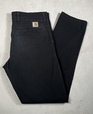 Carhartt WIP Mens Sid Pant Slim Tapered Stretch Chino Work Pants Black 32x32 picture