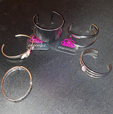 Paparazzi 5pc Mixed Lot Fashion Jewelry Bracelets & Bangles Silver Pink picture