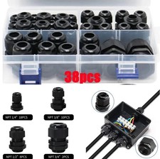 38pcs Waterproof Cable Glands Nylon IP68 Wire Connector Set PG7 PG9 PG13.5 PG21 picture