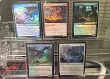 MTG Chromatic Dragon Set (5) AFR - Blue Red Green Black White - Foil Lot picture