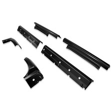 Fit 14-19 Silverado Sierra Crew Cab Black Pair of Slip-On Outer Rocker Panel picture