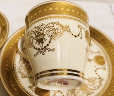 MINTON antique Demitasse Set Of 6, Porcelain/GOLD Laurentian RARE mint Condition picture