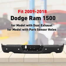 VRC Black Rear Bumper Fit 2009-2018 Dodge Ram 1500 Dual Exhaust w/ Sensor Hole picture