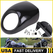 NEW Black Headlight Fairing Cowl For Harley Sportster XL883 XL1200 Dyna Racer US picture