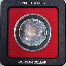 Blueberry Toned 1879 S Morgan Silver Dollar UNC MS++ in a Capsule picture