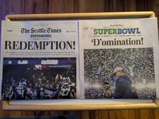 Seattle Seahawks 2.9.2026 Seattle Times Edition Superbowl LX Champions Rare picture