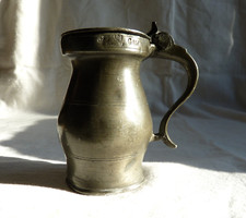 Rare Antique Scottish Pewter Flat Lidded Gill Measure Kirkcudbright County 1826  picture