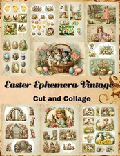 Easter Ephemera Vintage Cut and Collage: Collection 14 Sheets Over 100... picture