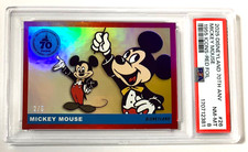 2025 DISNEYLAND 70TH TOPPS MICKEY MOUSE RED REFRACTOR DISNEY CARD /5 PSA 8 picture