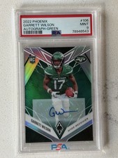 Garrett Wilson 2022 Panini Phoenix Rookie Green Color Match Auto 10/10 PSA 9 picture