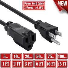 Power Extension Cord Cable 1' 2' 3' 6' 10' 15' 1ft 2ft 3ft 6ft 10ft 15ft [LOT] picture