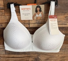Warners Blissful Benefits Back Smoothing Lift Wireless T Shirt Bra 38C White NWT picture